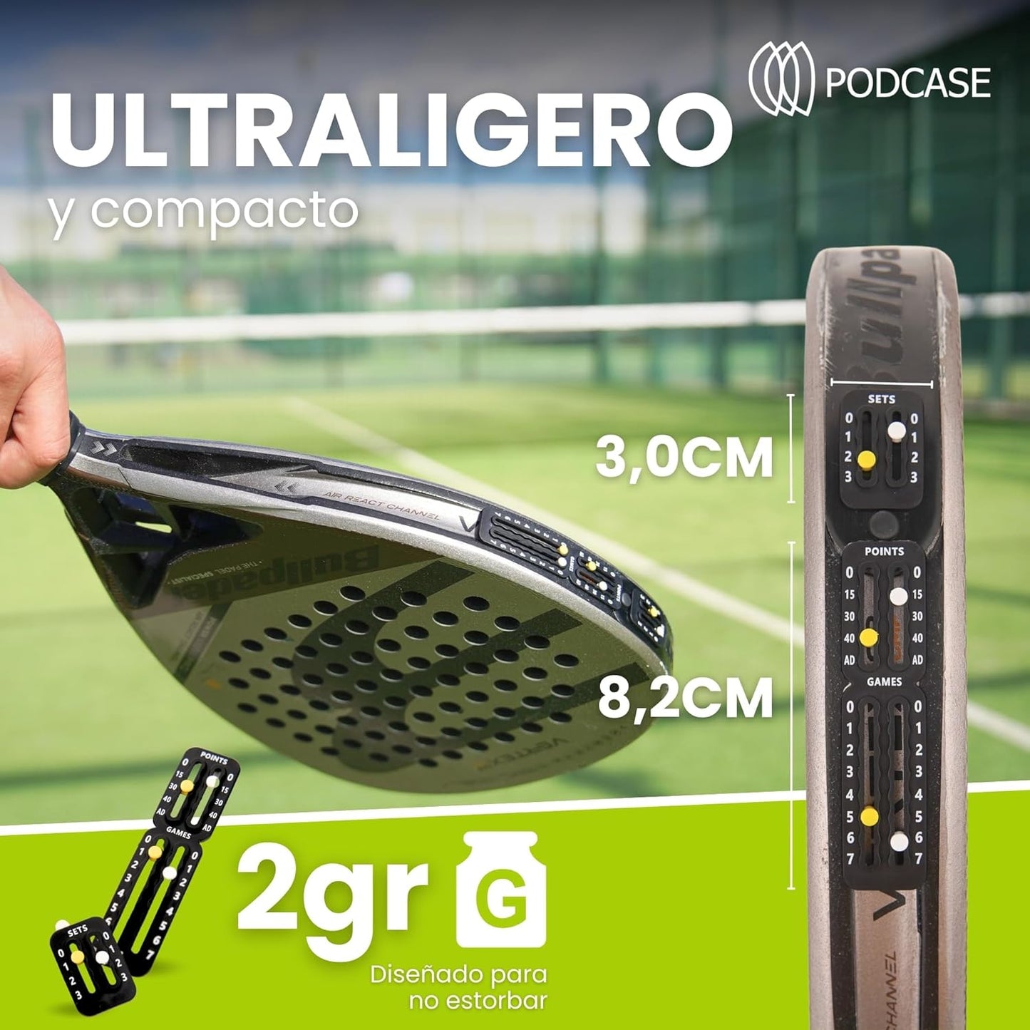 Kit de Contador de Puntos para Padel y Tenis - Accesorios de Padel y Tenis - Incluye toallita para Limpiar Superficie - Marcador Pala Padel - Regalo Original de Padel