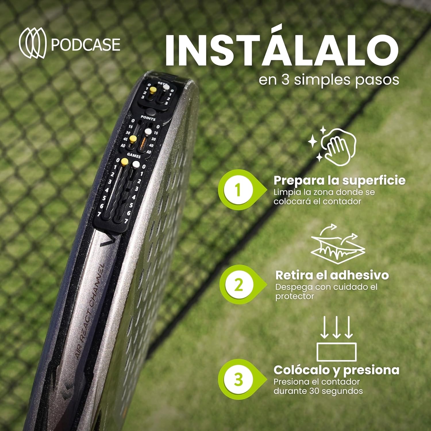 Kit de Contador de Puntos para Padel y Tenis - Accesorios de Padel y Tenis - Incluye toallita para Limpiar Superficie - Marcador Pala Padel - Regalo Original de Padel