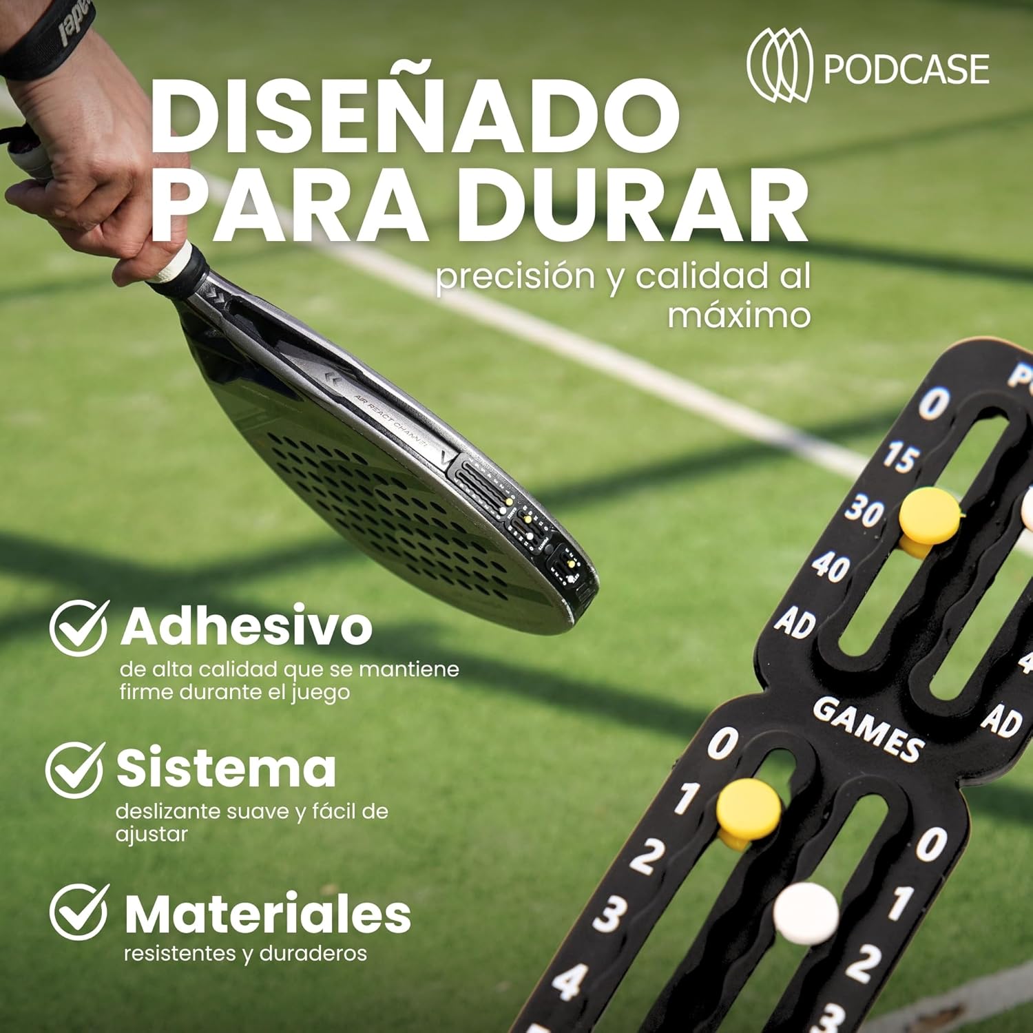 Kit de Contador de Puntos para Padel y Tenis - Accesorios de Padel y Tenis - Incluye toallita para Limpiar Superficie - Marcador Pala Padel - Regalo Original de Padel