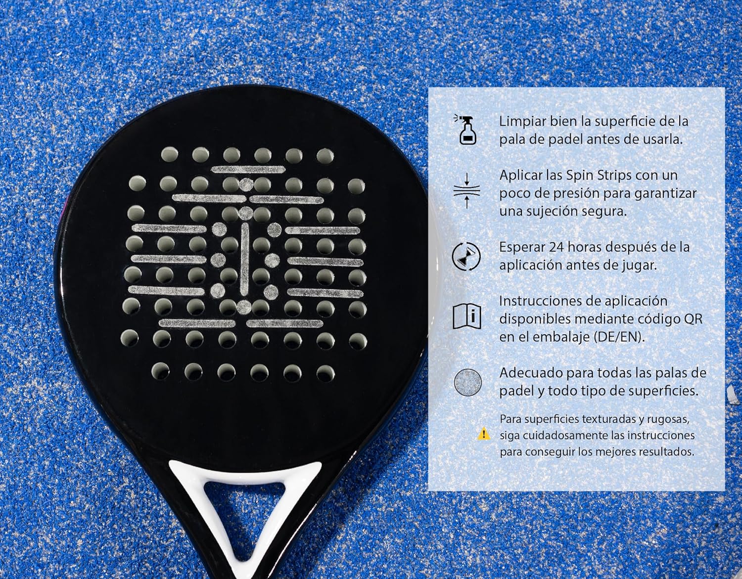 PadelPursuit Spin Strips – Tiras Rugosas de Padel, Maximiza tu Efecto con Padel Spin Strips – Fácil Aplicación en Todas Las Palas de Padel - Ultraligero – Añade Efecto a Tus Golpes